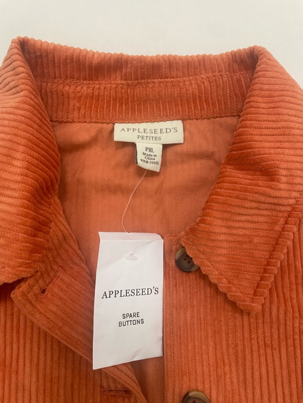 Appleseed's Orange Corduroy Button Jacket NWT sz PXL - Picture 2 of 12